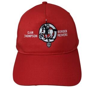 Clan Thompson Border Reivers Baseball Cap Red One Size Adjustable Hit Wear